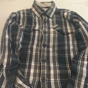 Men's Black and Gray Plaid Shirt